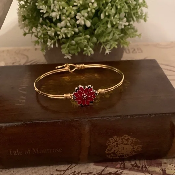 Luca + Danni Gold Bracelet with Poinsettia Flower - Picture 3 of 17